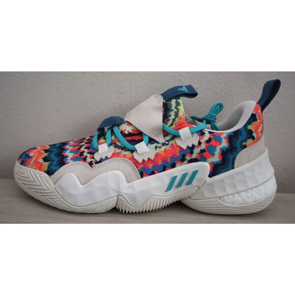 Adidas GY0295 Mens 14.5 WMNs 15.5 White Tie Dye Trae Young 1-LC Basketball Shoes - Picture 7 of 16